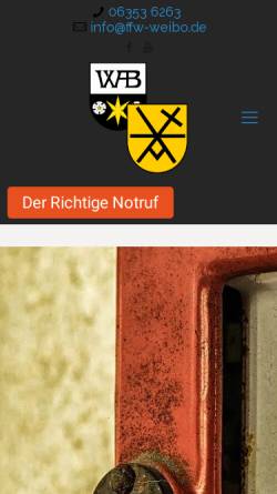 Vorschau der mobilen Webseite www.ffw-weibo.de, Freiwillige Feuerwehr Weisenheim am Berg / Bobenheim am Berg
