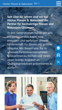 Vorschau der mobilen Webseite haecker-stein.de, Häcker Fliesen und Naturstein GmbH
