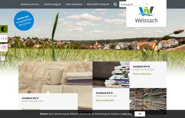 Vorschau von www.weissach.de, Weissach