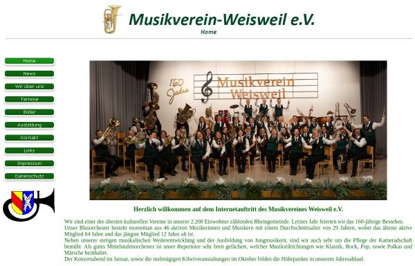 Vorschau von www.mv-weisweil.de, Der Musikverein Weisweil e.V.