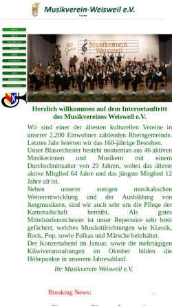 Vorschau der mobilen Webseite www.mv-weisweil.de, Der Musikverein Weisweil e.V.