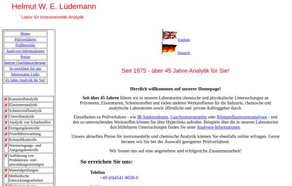 Vorschau von www.laborluedemann.de, Helmut W. E. Lüdemann - Labor für instrumentelle Analytik