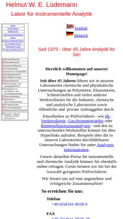 Vorschau der mobilen Webseite www.laborluedemann.de, Helmut W. E. Lüdemann - Labor für instrumentelle Analytik