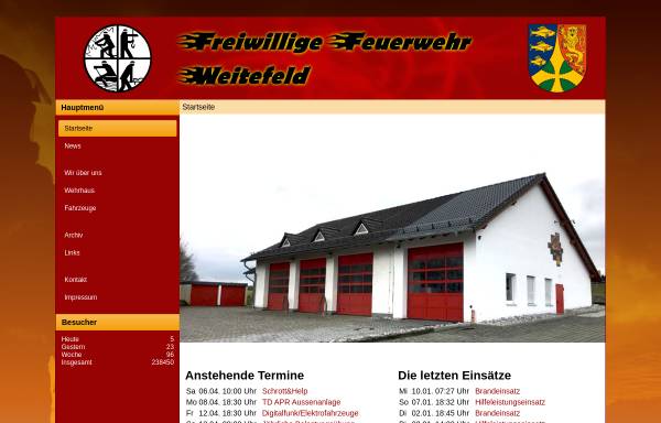 Vorschau von www.feuerwehr-weitefeld.de, Freiwillige Feuerwehr Weitefeld