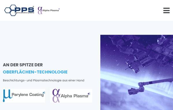 Vorschau von www.plasmaparylene.de, Plasma Parylene Systems Oberflächenbehandlung und Beschichtungstechnologie