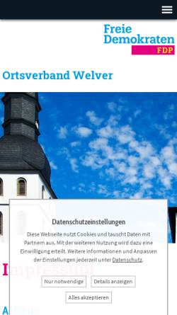 Vorschau der mobilen Webseite www.fdp-welver.de, FDP Welver
