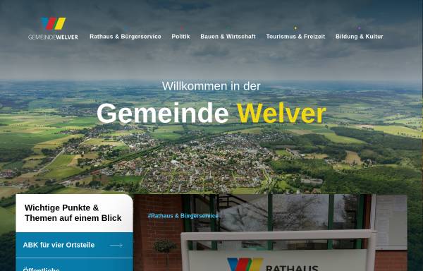 Vorschau von www.welver.de, Gemeinde Welver