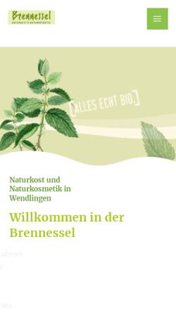 Vorschau der mobilen Webseite brennessel-naturkost.de, Brennessel - Naturkost & Naturkosmetik