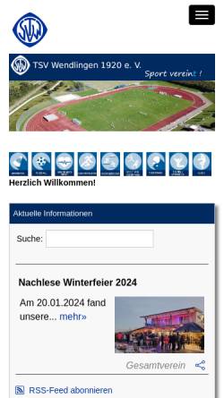 Vorschau der mobilen Webseite tsv-wendlingen.de, TSV Wendlingen Tischtenisabteilung