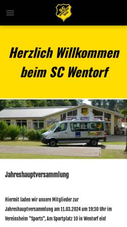 Vorschau der mobilen Webseite www.sc-wentorf.de, Sport Club Wentorf e.V.