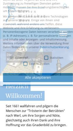 Vorschau der mobilen Webseite wallfahrt-werl.de, Wallfahrt in Werl