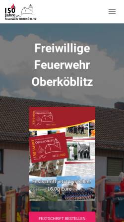 Vorschau der mobilen Webseite www.feuerwehr-oberkoeblitz.de, Freiwillige Feuerwehr Oberköblitz e.V.