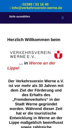 Vorschau der mobilen Webseite verkehrsverein.2m-technik.de, Verkehrsverein Werne e.V.