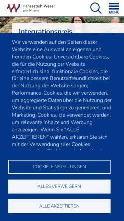 Vorschau der mobilen Webseite www.wesel.de, Wesel
