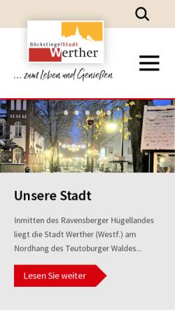 Vorschau der mobilen Webseite www.stadt-werther.de, Stadt Werther (Westf.)