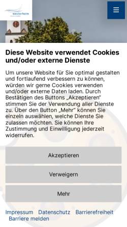 Vorschau der mobilen Webseite www.westerheim.de, Westerheim