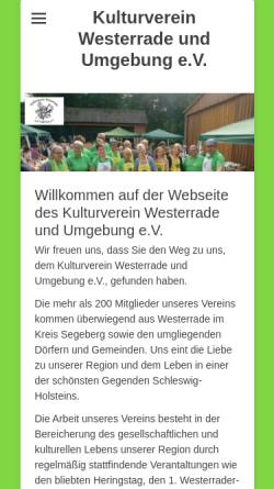 Vorschau der mobilen Webseite www.kulturverein-westerrade.de, Kulturverein Westerrade und Umgebung e.V.