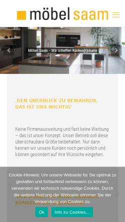 Vorschau der mobilen Webseite moebel-saam.de, Möbel-Saam Küchenstudio