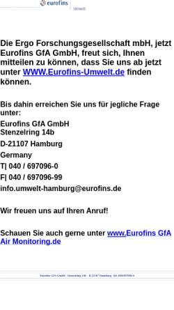 Vorschau der mobilen Webseite www.ergo-enviro.de, Ergo Forschungsgesellschaft mbH