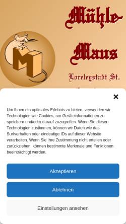 Vorschau der mobilen Webseite www.muehle-maus.de, Ferienwohnung Mühle-Maus
