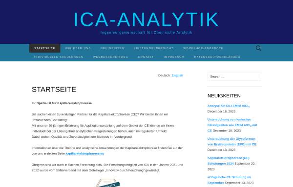 ICA Ingenieurgemeinschaft für Cehmische Analytik - Dr. J. Boden, Dr. I. Haumann, Dr. A. Mainka
