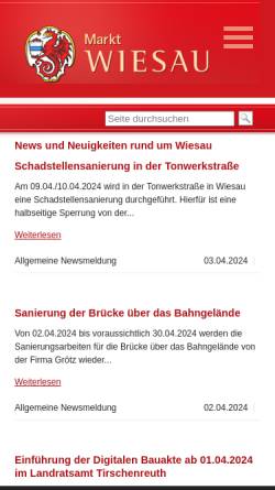 Vorschau der mobilen Webseite www.wiesau.de, Markt Wiesau