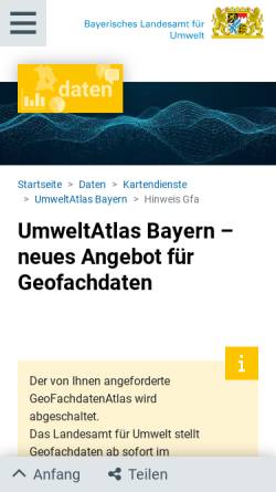 Vorschau der mobilen Webseite www.bis.bayern.de, Bayerisches Bodeninformationssystem (BIS)