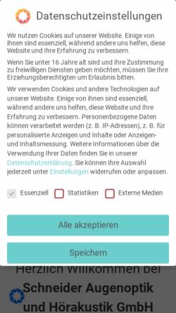 Vorschau der mobilen Webseite www.augenoptik-schneider.de, Augenoptik Schneider