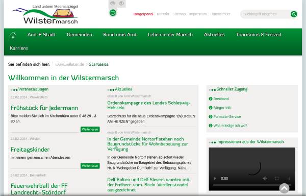 Vorschau von www.wilster.de, Wilster und die Wilstermarsch