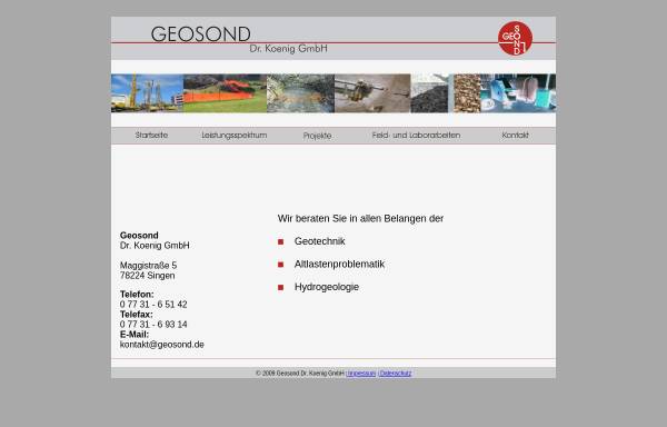 Vorschau von www.geosond.de, Geosond Dr. Koenig GmbH
