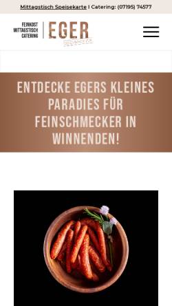 Vorschau der mobilen Webseite www.eger-catering.de, Metzgerei Eger