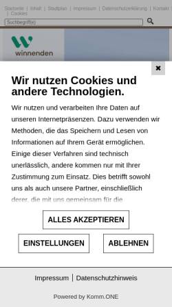 Vorschau der mobilen Webseite www.winnenden.de, Stadt Winnenden