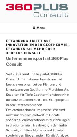 Vorschau der mobilen Webseite www.360plusconsult.de, 360plus Consult GmbH