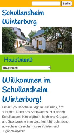 Vorschau der mobilen Webseite www.schullandheim-winterburg.de, Schullandheim Winterburg