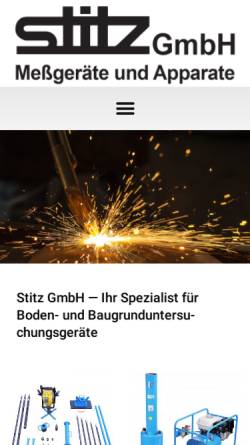 Vorschau der mobilen Webseite www.stitz-gmbh.de, Stitz GmbH Meßgeräte und Apparate