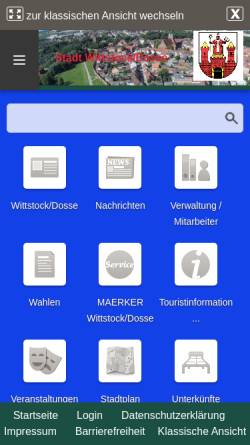 Vorschau der mobilen Webseite www.wittstock.de, Wittstock