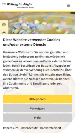 Vorschau der mobilen Webseite www.wolfegg.de, Wolfegg