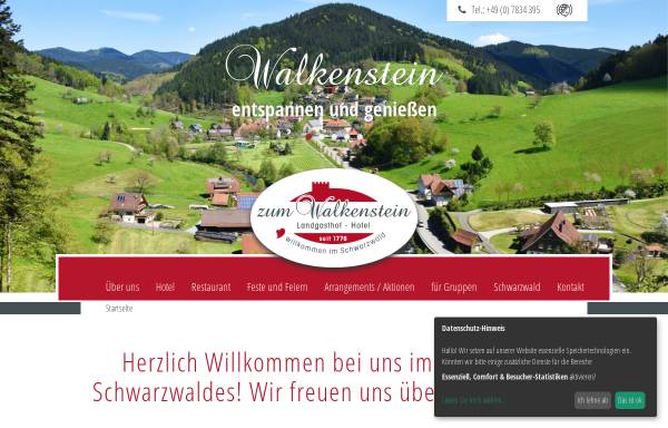 Vorschau von www.walkenstein.de, Landgasthof-Hotel Walkenstein