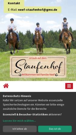 Vorschau der mobilen Webseite www.neef-staufenhof.de, Staufenhof