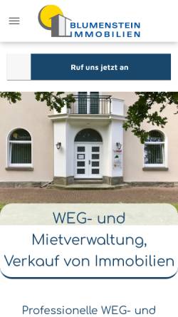 Vorschau der mobilen Webseite www.blumenstein-immobilien.de, Blumenstein Immobilien