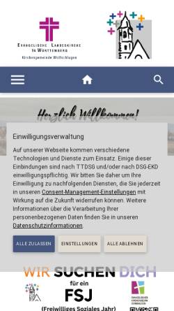 Vorschau der mobilen Webseite www.ekiwo.de, Evangelische Kirche Wolfschlugen