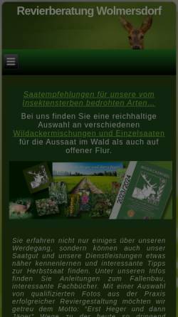Vorschau der mobilen Webseite wildacker.de, Revierberatungsstelle Wolmersdorf