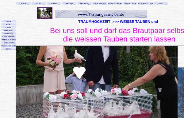 Vorschau von trauungsservice.de, Hochzeitstaubenservice Schwarzhuber