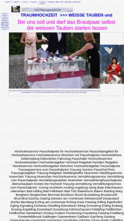 Vorschau der mobilen Webseite trauungsservice.de, Hochzeitstaubenservice Schwarzhuber
