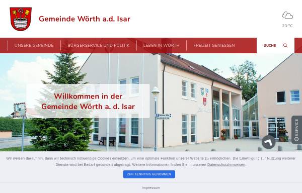 Vorschau von www.woerth-isar.de, Gemeinde Wörth a.d. Isar