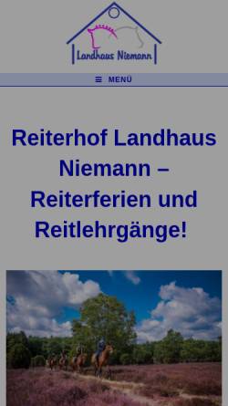 Vorschau der mobilen Webseite www.landhaus-niemann.de, Landhaus Niemann