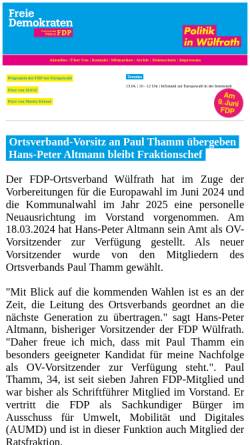 Vorschau der mobilen Webseite fdp-wuelfrath.de, FDP Wülfrath