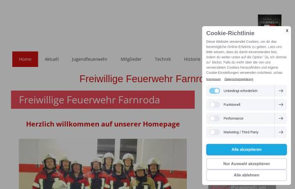 Vorschau von www.fw-farnroda.de, Freiwillige Feuerwehr Farnroda