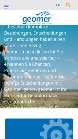 Vorschau der mobilen Webseite www.geomer.de, Geomer - Geoinformatik und Ressourcenmanagement