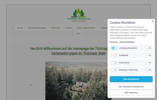 Vorschau von www.waldbaude.de, Thüringer Waldbaude